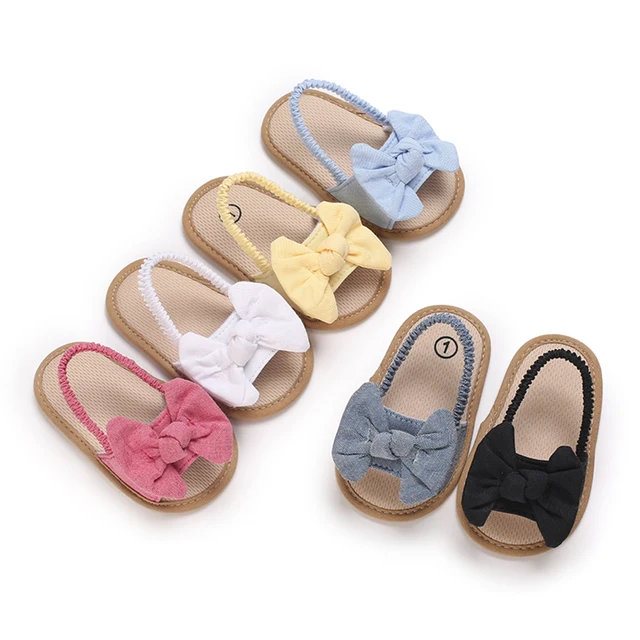 Cute Bowknot Baby Sandals for Girl Shoes Summer Princess Soft Sole Non-slip Open Toe Walking Infant Shoes for Beach Slippers 1