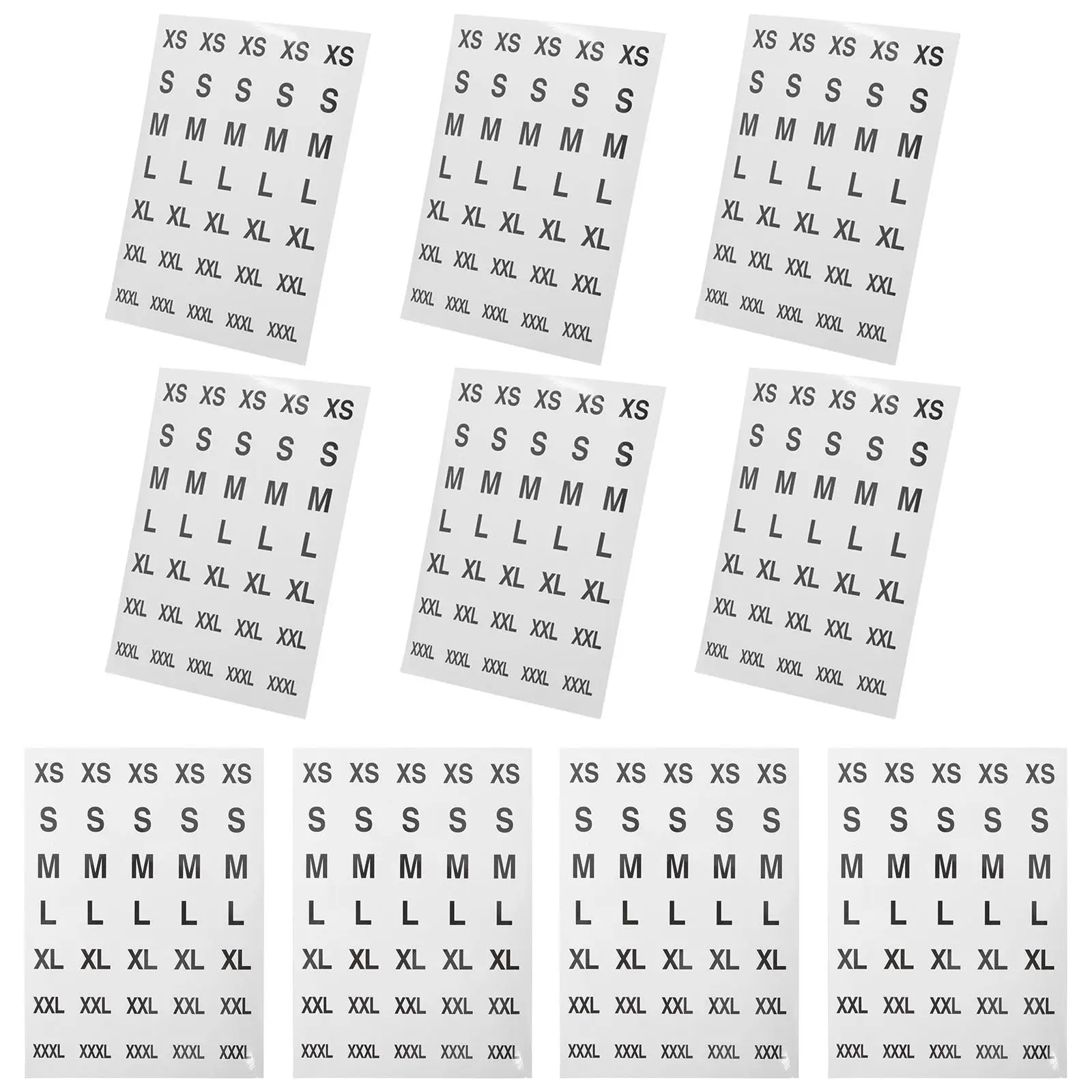 350Pcs 블랙 사이즈 라벨 라운드 자체 접착 의류 스티커 티셔츠 의류 사이즈 라벨 소매용 필앤스틱 라벨