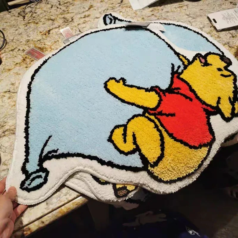 Disney Winnie the Pooh Kawaii Cartoon Anime Faux Cashmere bedroom Carpet Bathroom Entrance doormat Non-slip Mat Plush Mat Kid 5