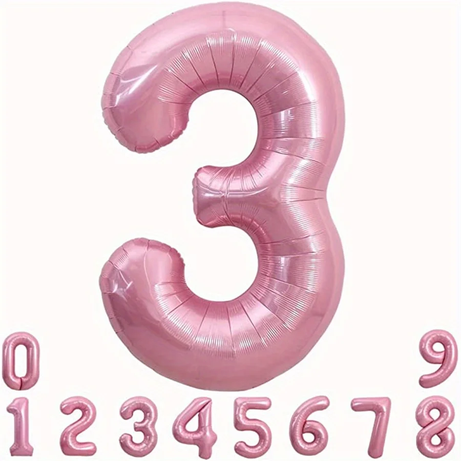 40 Zoll rosa Folie Geburtstagsballons Helium Nummer Ballon Figuren Hochzeit Dekor Geburtstag Party Dekorationen Baby Dusche Globos – Detail 3