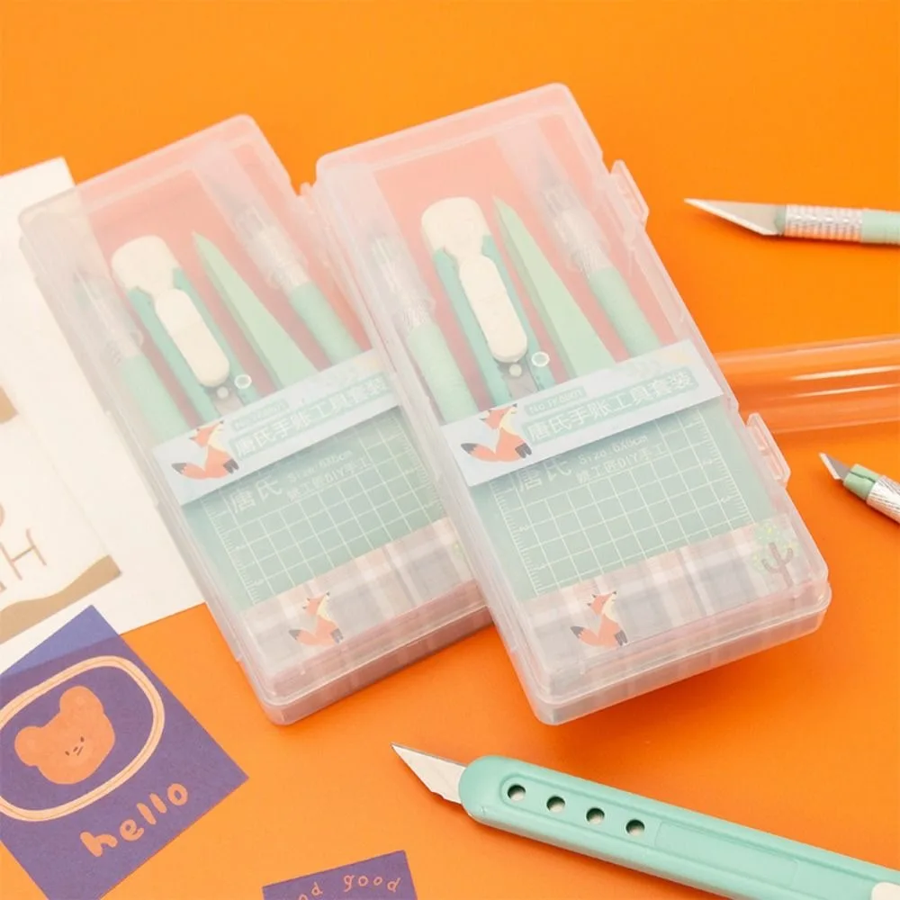 5pcs/Set DIY Scrapbook Tool Set Tweezers Pens Non-Slip Mats Art Cutting Tools Kit Paper Crafting Carving Craft Paper Pen - 2