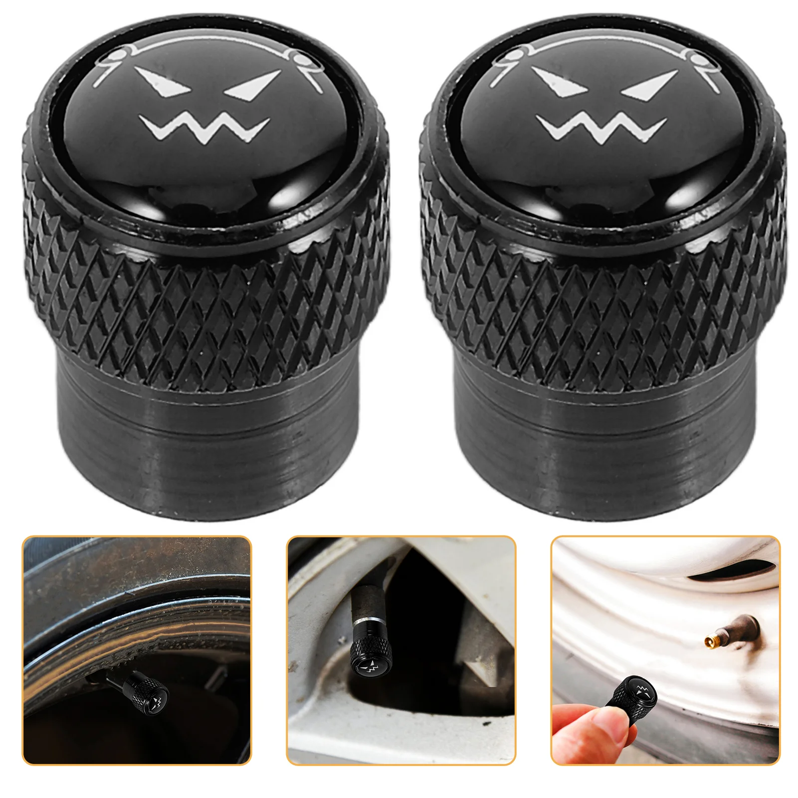 

4 Pcs Car Bear Valve Cap Tyre Caps Universal Tire Cover Gasket Stem Aluminum Alloy