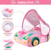 Swimbobo Pink Girl Kids Inflatable Children Swimming Seat Boat Floating Water Gun Toddler Water Toy Baby Ring Float With Canopy 5