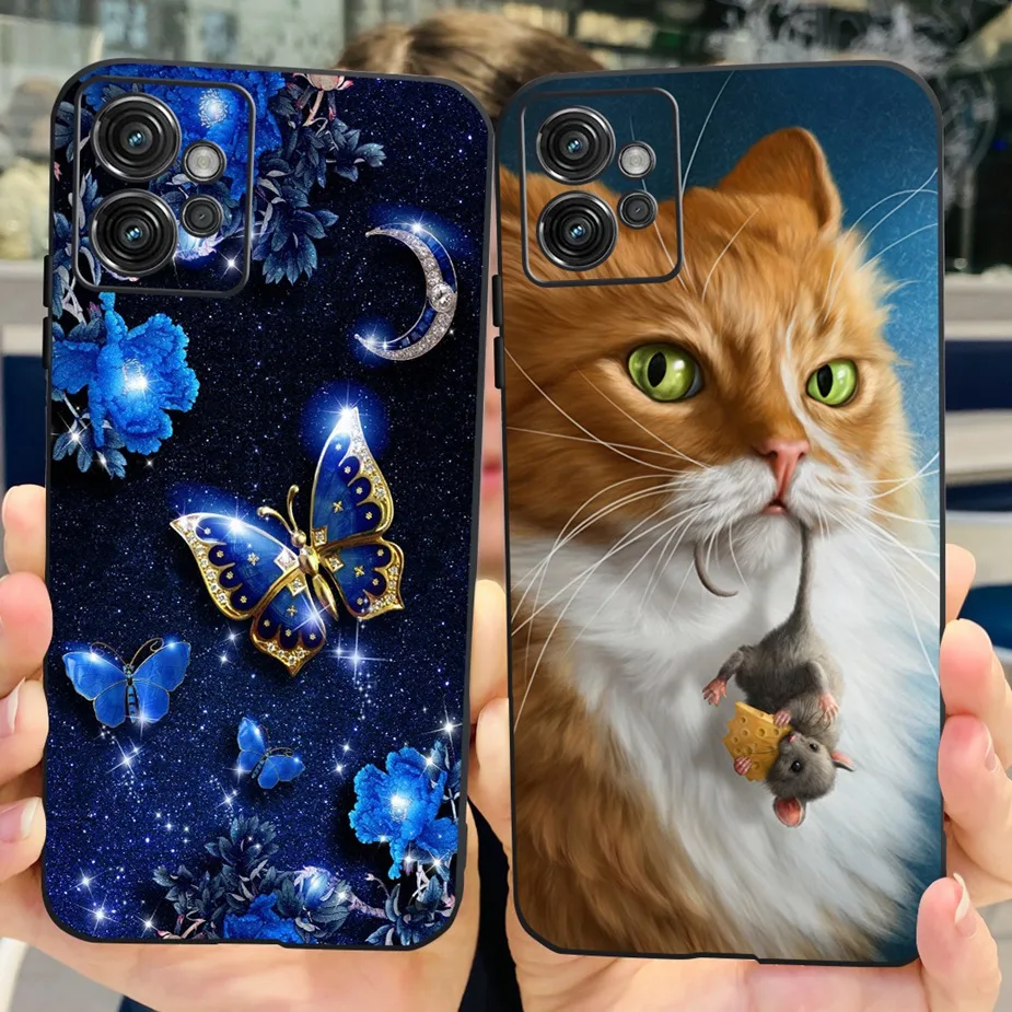Cute Cat Butterfly Soft Silicone Phone Case, 6.5'' Coque