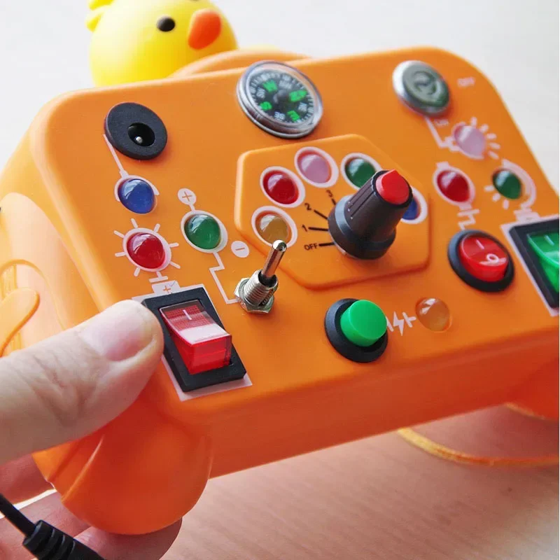 Cartoon Montessori Busy Sensory Toys With LED Light Switch Control Board Travel Activities Chiren Game For 2-4 Years_voghion.com