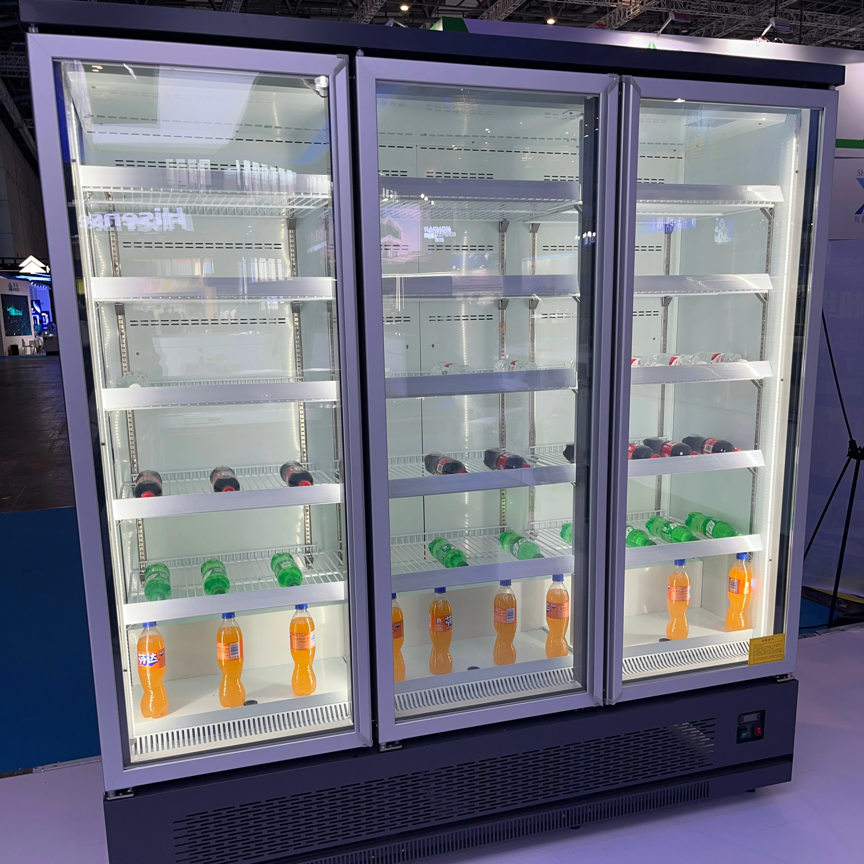 Supermarket Commercial Open Display Cabinet Air Cooling Vertical Showcase Bottom Mounted Freezer