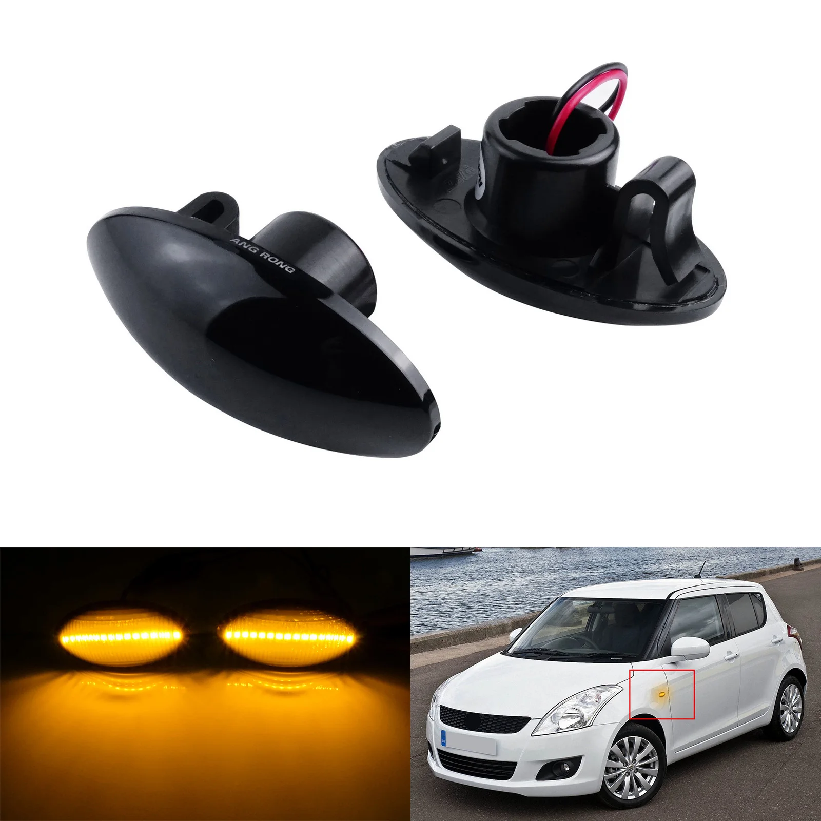 Black Side Marker Repeater Led Indicator Light For Suzuki Sx4 Grand Vitara Swift Jimny