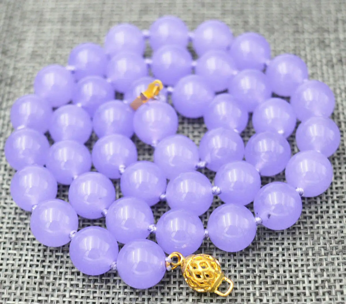 Pretty Fashion 8mm Natural Purple Jade Round Gemstone Beads Necklace 18''