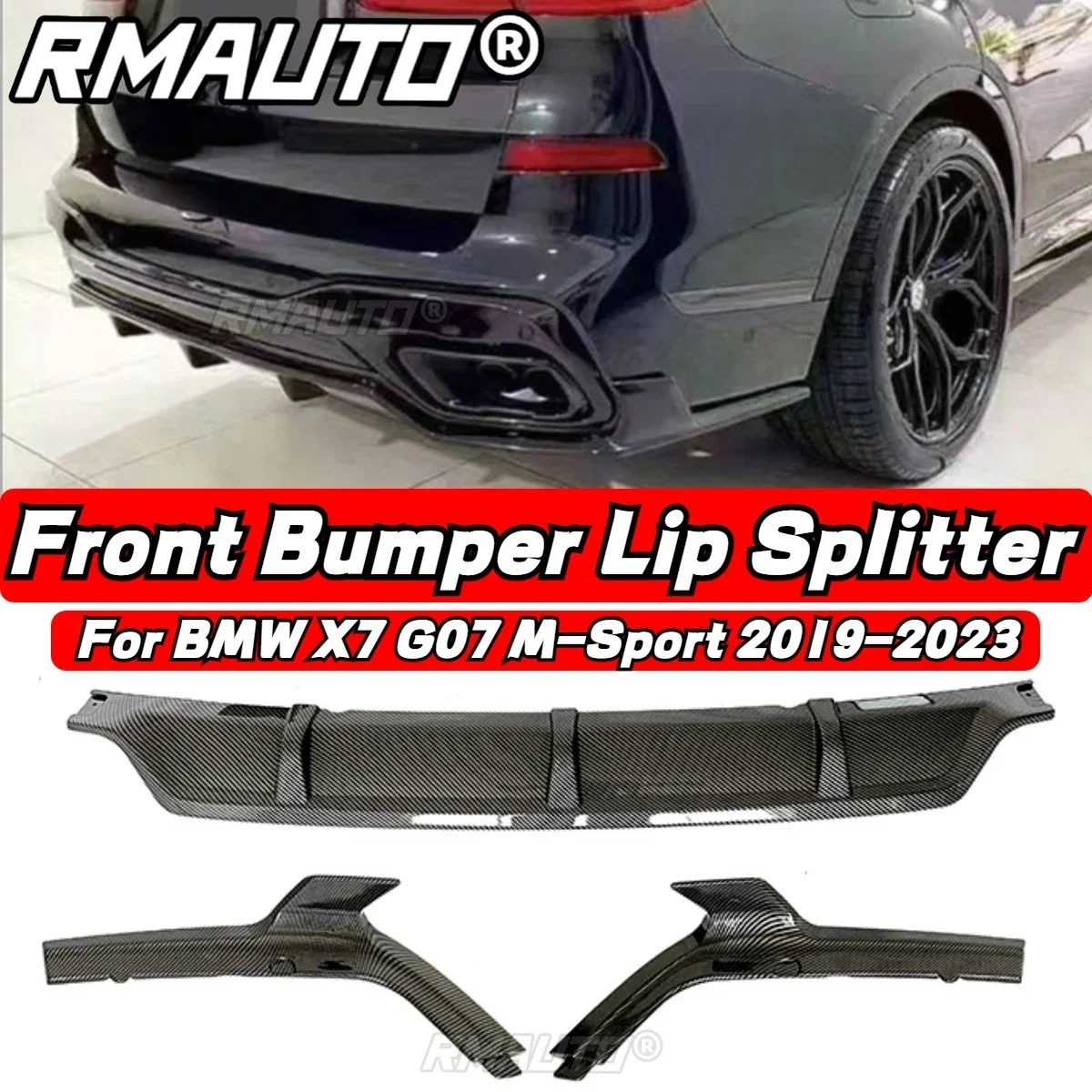 

X7 G07 Car Rear Bumper Lip Diffuser Bumper Spoiler Splitter For BMW X7 G07 M-Sport 2019-2023 Rear Lip Car Accessories Body Kit