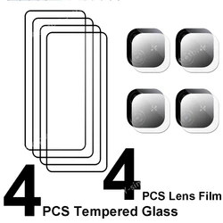 Premium Tempered Glass Screen Protector with Soft Camera Lens Film for IQOO Z9 lite (4 Glass 4 Lens film)