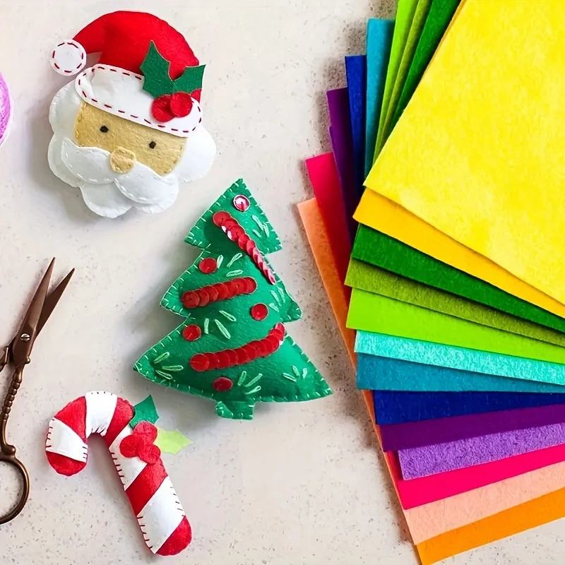 40pcs Soft Felt Fabric Sheets Vibrant Colors 30x20cm-Perfect for DIY Projects & Decor Craft & Sew with Ease felt fabric sheet