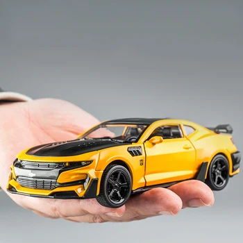 Alternative view of 1:32 Alloy Diecast Car Model Chevrolet Camaro Pull Back Sound Light Kids Toy Car Collection For Children's Gifts