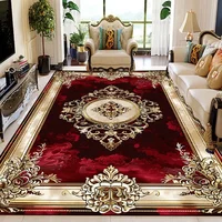 European Retro Floral Large Carpet for Living Room Luxury Decoration Rug 200x300 cm Non-slip Bedroom Cloakroom Washable Soft Mat 2