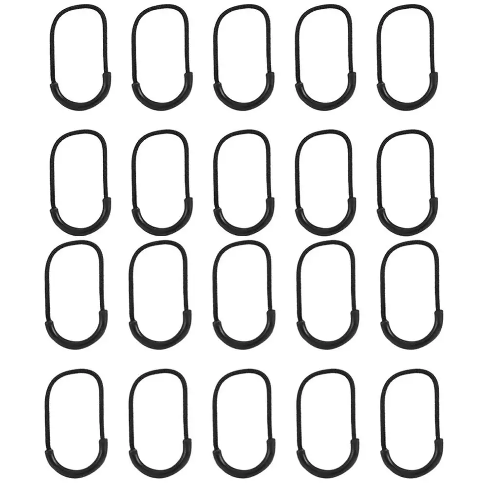 20 Pcs 내구성 PVC 지퍼 손잡이 U 모양 블랙 EDC 지퍼 손잡이 스마일 스타일 지퍼 가방 액세서리