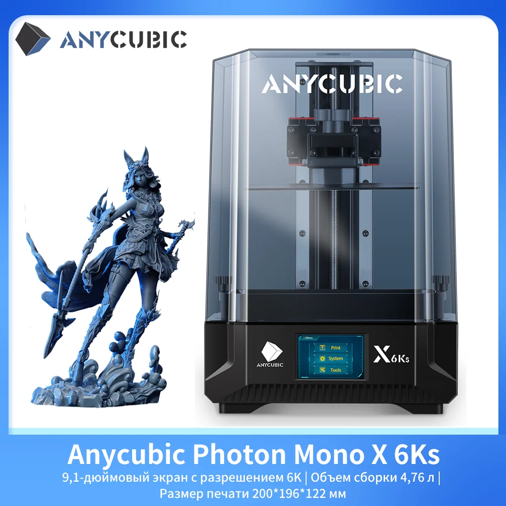 ANYCUBIC Photon Mono X 6Ks 9.1 pollici 6K LCD SLA stampante 3D stampante 3D  in resina UV ad alta velocità dimensioni di stampa 200*196*122mm