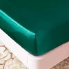 High-End Rayon Satin Fitted Sheet Silky Solid Color Bed Sheet Elastic Band Sheets Smooth Bedsheet Mattress Cover 140x200 160x200 3