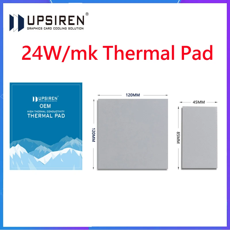 Almofada Térmica de Silicone para Cpu Dissipador de Resfriamento Condutivo Alta Qualidade Oem 85×4 120×120 mm 24w mk