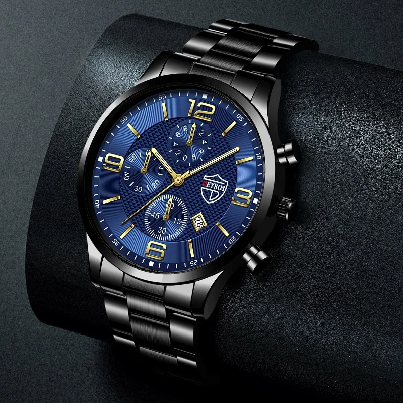 Mens Luxury Business Watches Stainless Steel Quartz Wrist Watch Male Sports Bracelet Calendar Luminous Clock relogio masculino 4