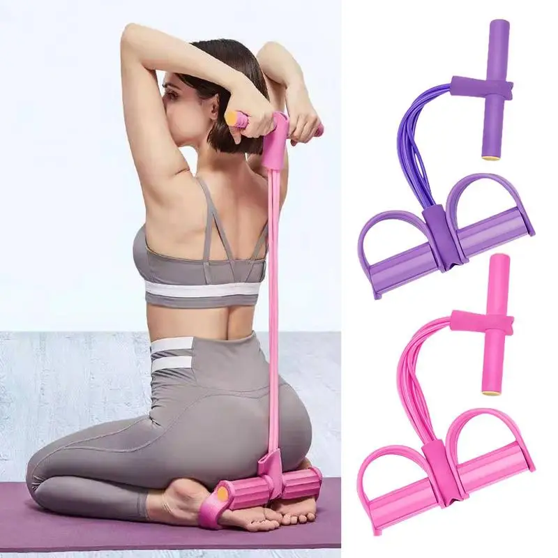 

Эспандер для фитнеса, портативное устройство для удаления лодыжек с педалью, Многофункциональный эластичный Эспандер с 6 трубками, тренажер для брюшного пресса, Педальный усилитель