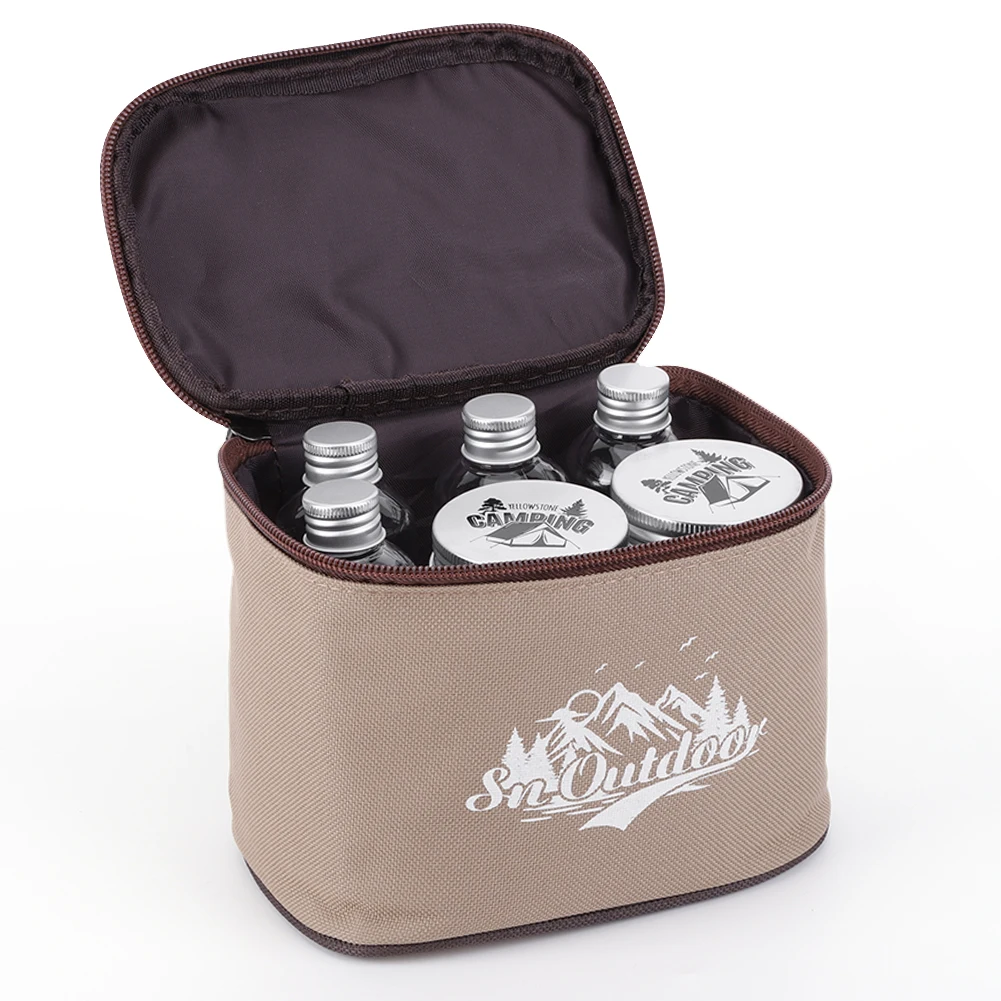 Camping Seasoning Bottle Set Spice Containers Camping Seasoning Dispenser Set Outdoor BBQ 8Pcs with Storage Bag