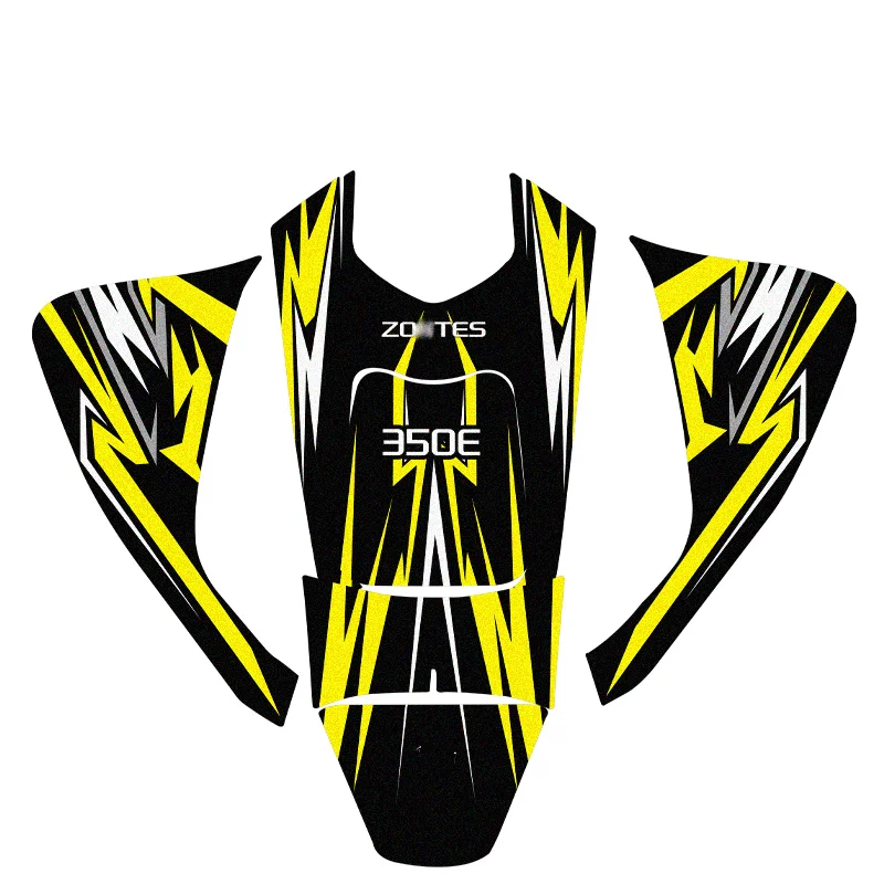 Protector Tanque Combustible 3D – Calcomanía Tribal Azul Cromado + Negro (Universal Para Moto)
