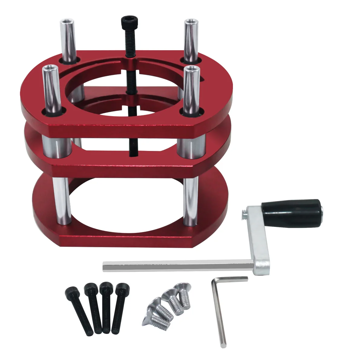 Adjustable Router Lift for Woodworking Benches - Precision DIY Tool with Insert Plate Lift Base