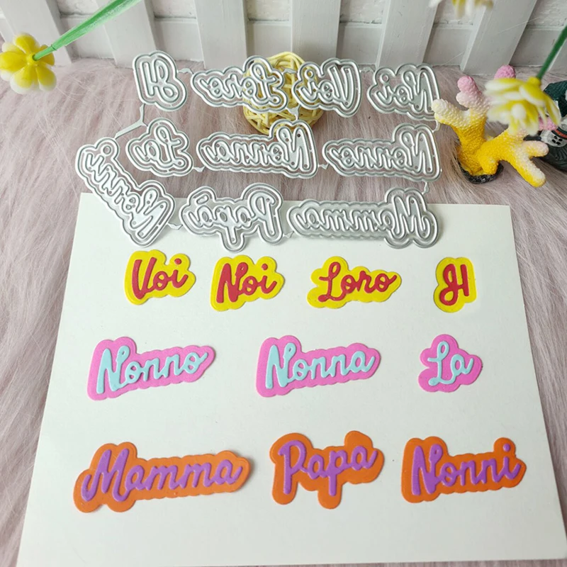 

New Family members Words Dad mom grandpa grandma metal cutting die mould scrapbook decoration embossed photo album decoration