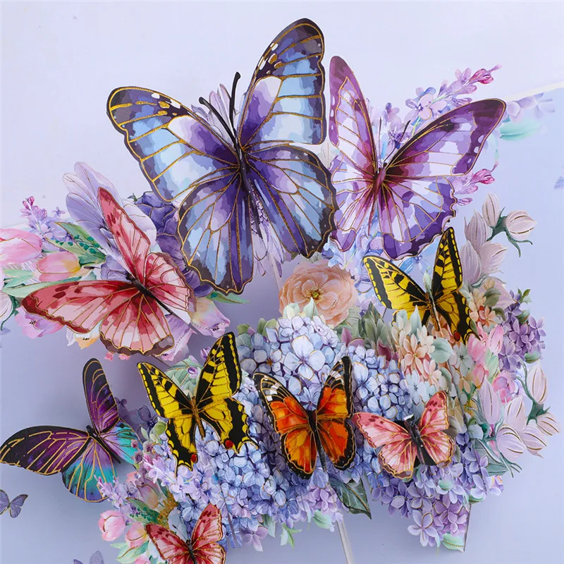 Greeting Cards 3D Butterfly Pop Up For Valentine's Day Mother Anniversary Wedding Invitation Birthday
