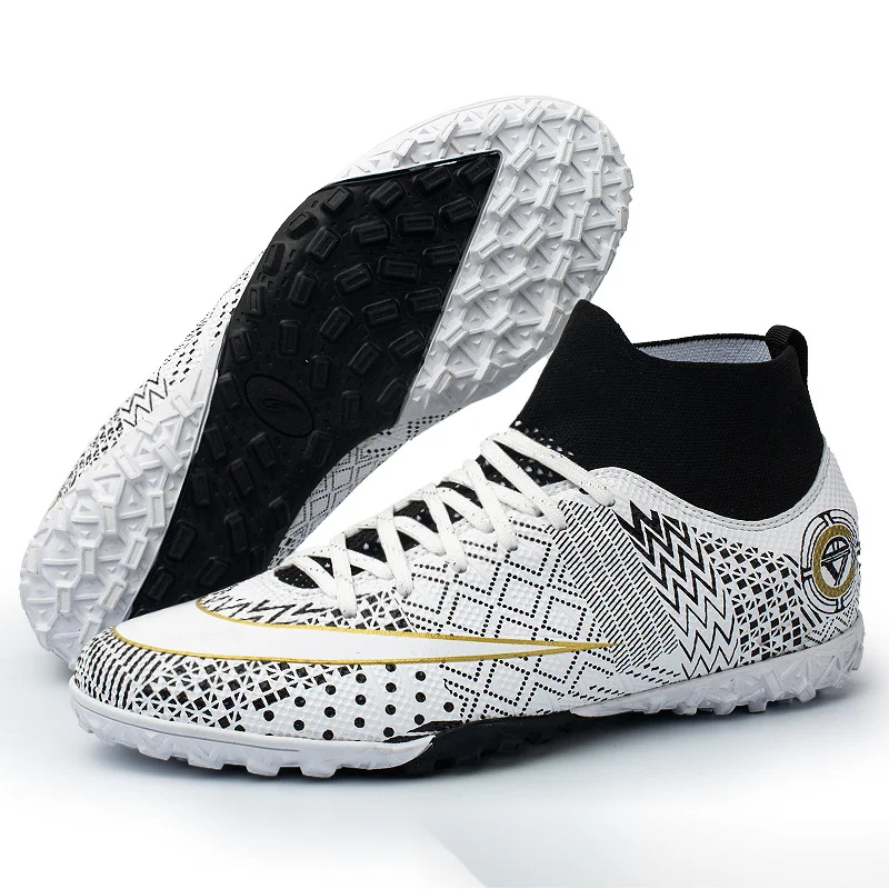 Scarpe da calcio per ragazzi, da competizione e da allenamento, in erba sintetica, con suola alta, per studenti, unghie lunghe e rotte, colore mandarino_voghion.com