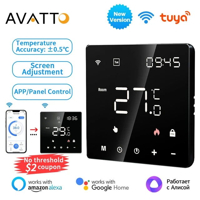AVATTO Tuya WiFi Smart Thermostat Temperature Controller,Electric Floor  Heating Water/Gas Boiler For Alexa,Google Home,Alice - AliExpress