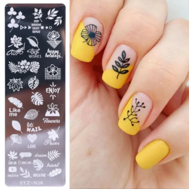Rectangle Nail Stamping Plates Dreamcatcher Stamp Template Cat Nail Art Theme Decoration DIY Image Plate Stencil Printing Tool 2