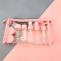 Compact Refillable Perfume Spray Bottles - Set of 10 Transparent Travel Accessories (Pink)