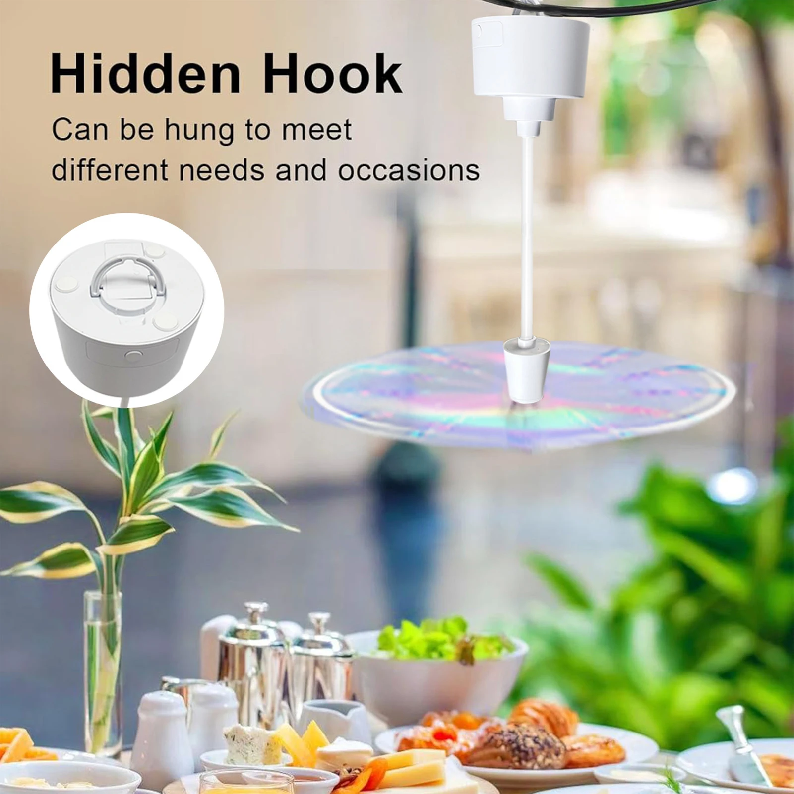 2 Ventiladores Repelentes De Moscas Para Mesa | Recargables Con Luz LED | Ideal Para Comidas Al Aire Libre, Camping Y Picnic
