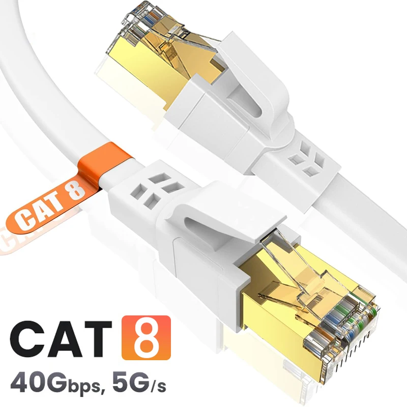 Cat 8 40Gbps 2000Mhz SFTP RJ45 フラットケーブルシールド高速