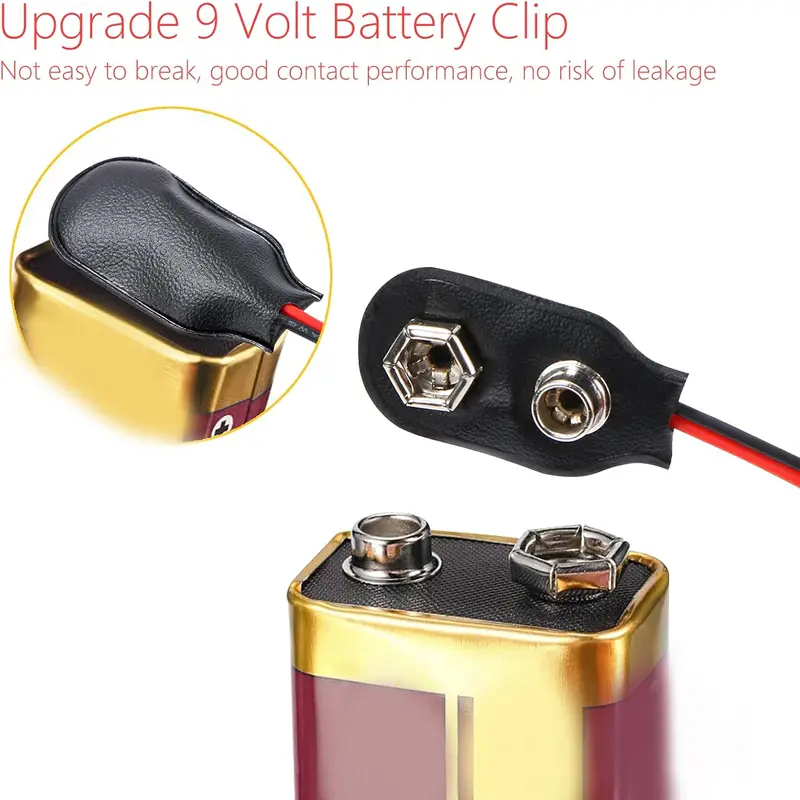 5/10PCS I-Type 9V Battery Connector 9 Volt Battery Clip 9V Battery Clip Connector with Wire and Hard Buckle Plastic Housing image 4
