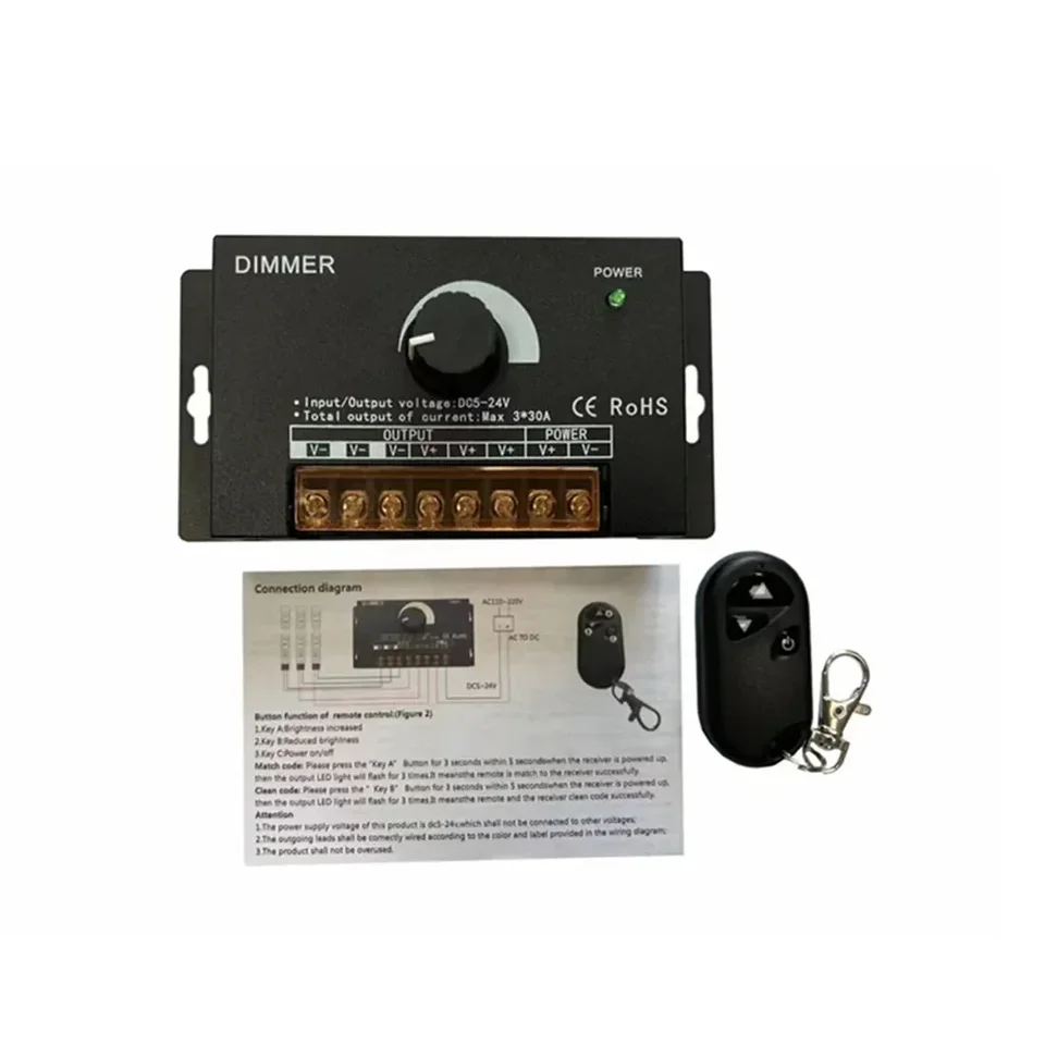 LED Constant Voltage Dimmer Module + Switch Board Brightness Knob
