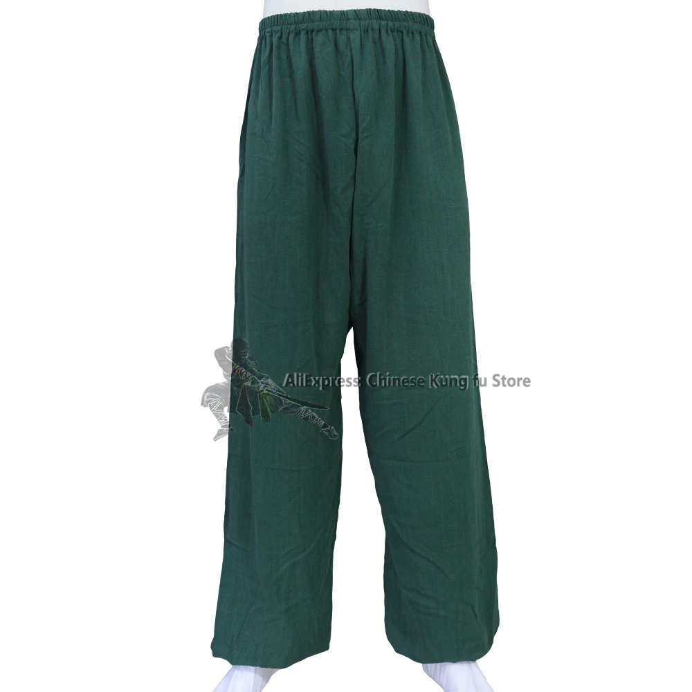 Thick Cotton Chinese Kung fu Pants Shaolin Tai chi Wing Chun Trousers 10 Colors Tailored Need Measurements