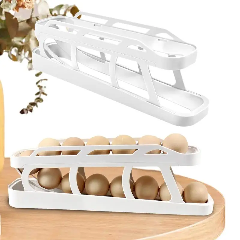 2 Tier Rolling Egg Dispenser Automatic New Kitchen Rolldown