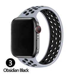 Stylish Silicone Solo Loop Watch Band - XS (3.obsidian black)