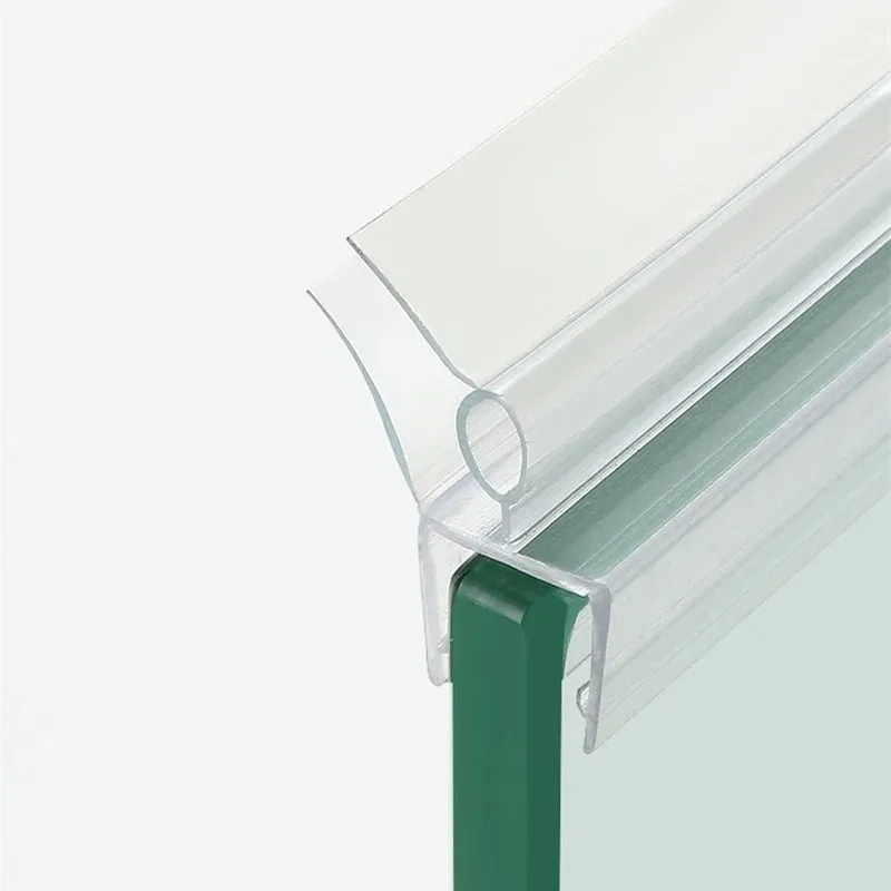 Shower Door Seal Shower Water Barrier Rubber Shower Seal 2pcs Transparent PVC Shower Screen Seal strip
