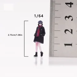 Red Scarf Black Outfit Cool Girl Mini Resin Figure - 3D Color Print Desk Ornament Diorama (Red Scarf Cool Girl)