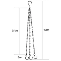 40cm Imitation Rattan Hanging Basket Flower Pot Chain With 3 Hooks Basin Hydroponic Plants Plant Grow Basin Home Garden Decor 6