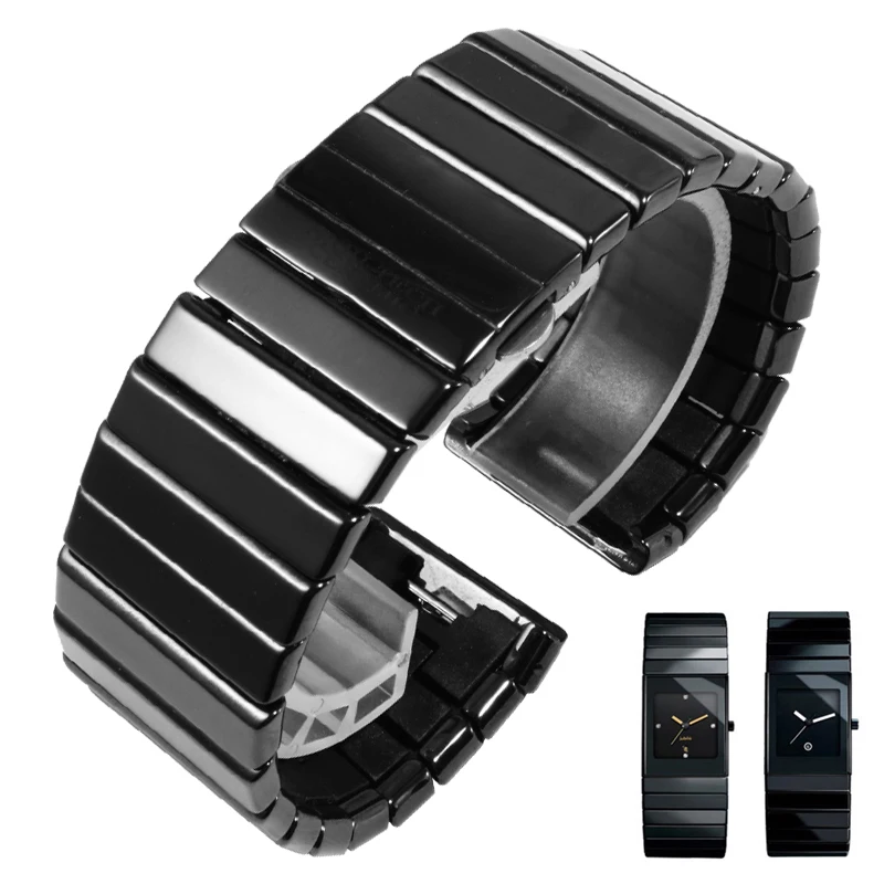 Cinturino In Ceramica Di Qualità Adatto Per Orologio Da Polso In Ceramica Con Diamante Nero Rado Accessori Per Catena Di Ricambio Da Uomo 27 35Mm