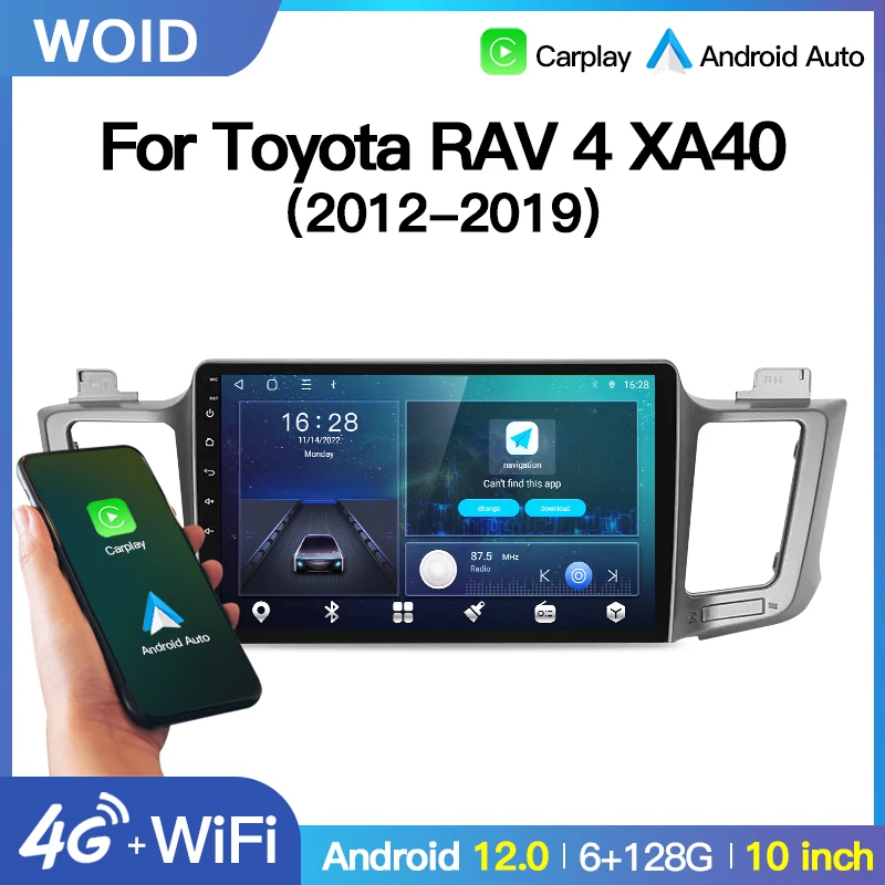 

10"For Toyota RAV4 RAV 4 XA40 2012-2019 Wireless Carplay Android 12 Auto Car Stereo Multimedia Player DSP 2 Din Radio Wifi 4G BT