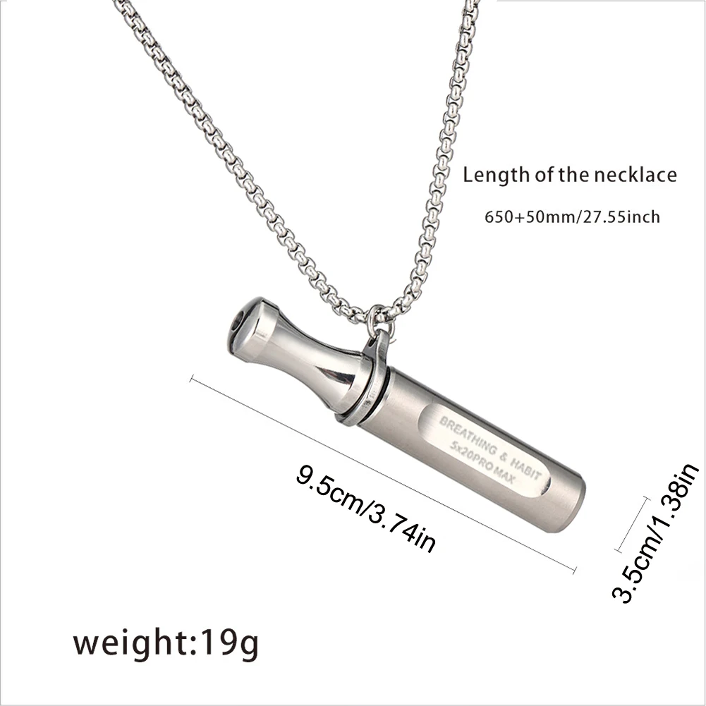 Stainless Steel Mindfulness Breathing Necklace for Anxiety and Stress Relief