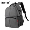 Insular Brand New Style Solid Color Baby Diaper Bags Backpacks Multifunctional Mommy Bags Backpacks Waterproof Nappy Backpacks 2