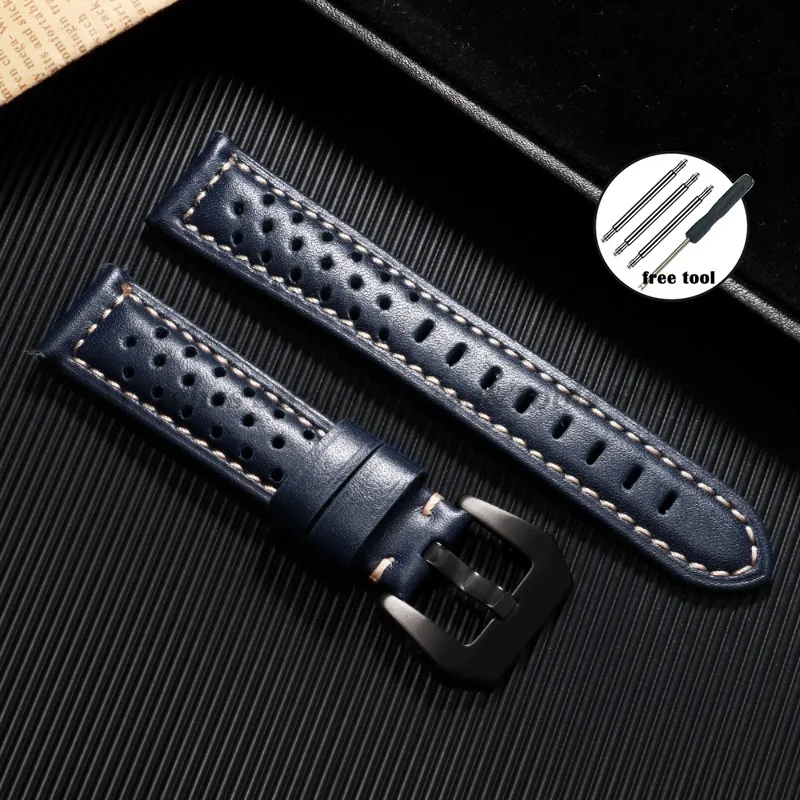 Luxurious Handmade Cowhide Leather Watch Band - Breathable Men's Strap Accessories