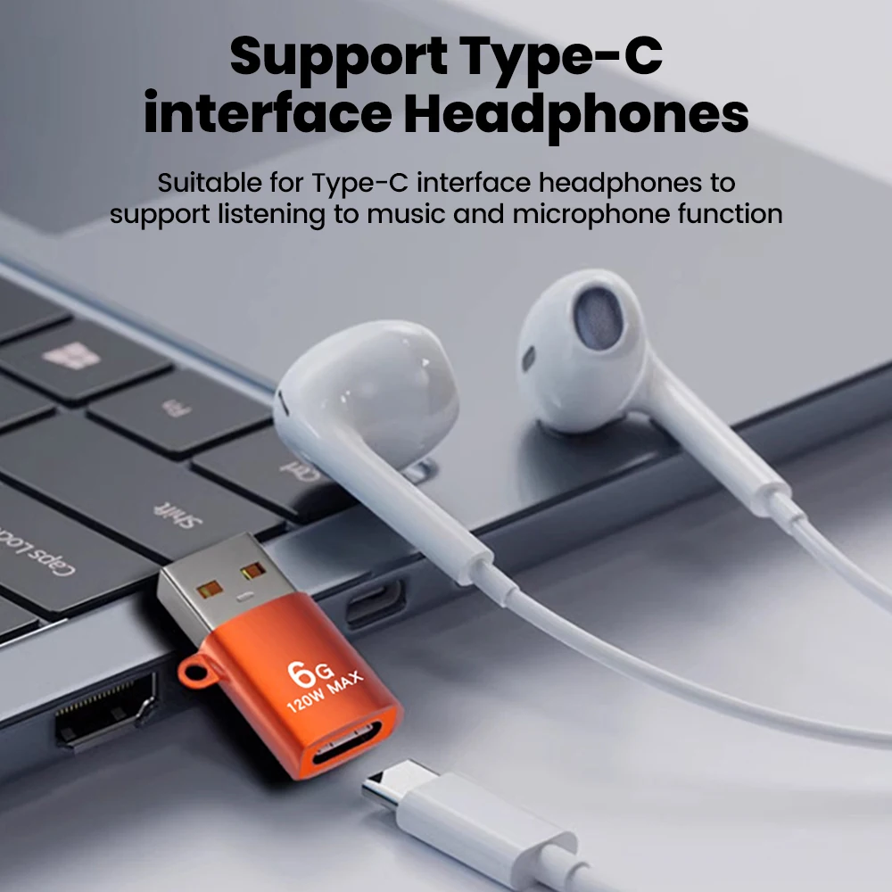 OTG 어댑터 120W 고속 충전 USB3.1 to Type-C 어댑터 데이터 전송 USB A to C 타입 C 암 PC 노트북 맥북 휴대폰용
