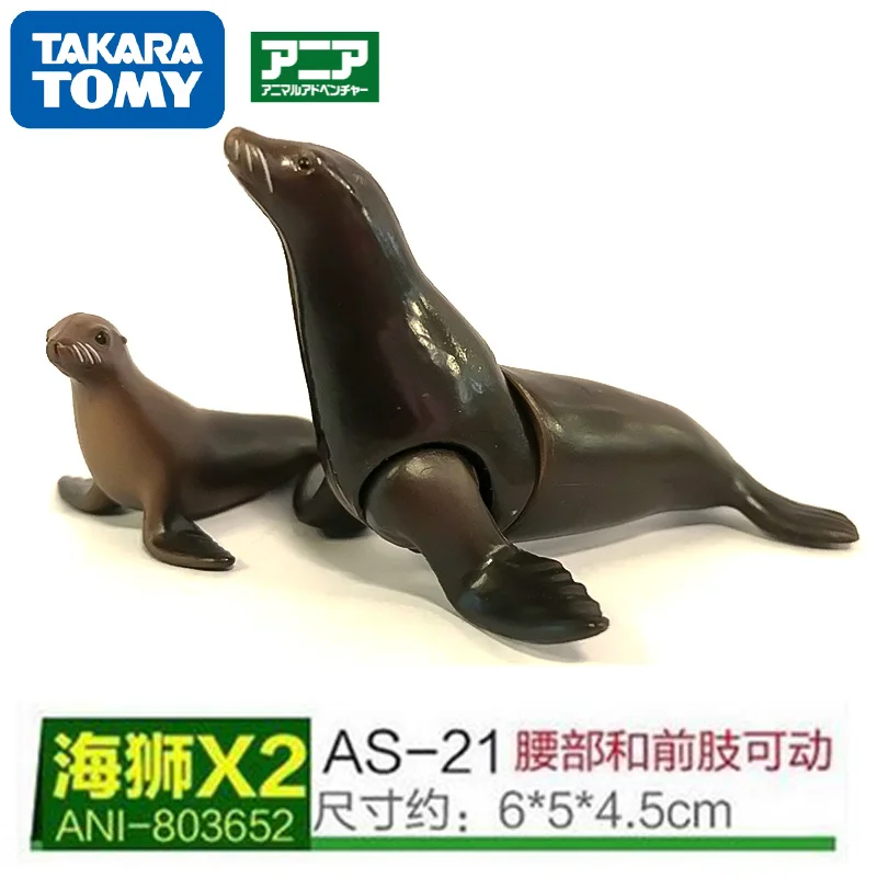 Takara tomy animal selvagem mundo modelo brinquedos mar leão