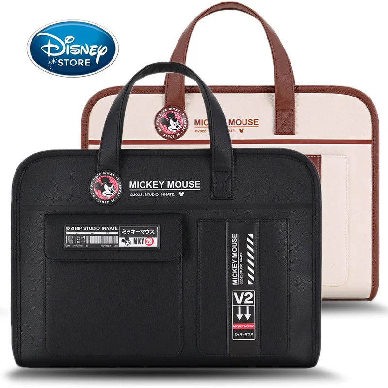 

Disney Brand Laptop Bag PU Leather Handbag Cartoon Mickey Mouse 13/14/15 Inch College Students Laptop Case Shoulder Storage Bag